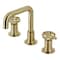 Kingston Brass KS142RKXBB Widespread Bathroom Faucet with Push Pop-Up, Brushed Brass KS142RKXBB - alternate 1